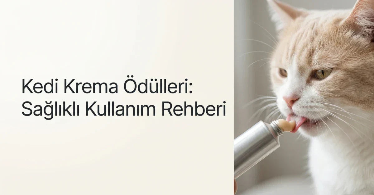 Tüpten krema ödülü yalayan kedi ve sağlıklı kullanım rehberi görseli