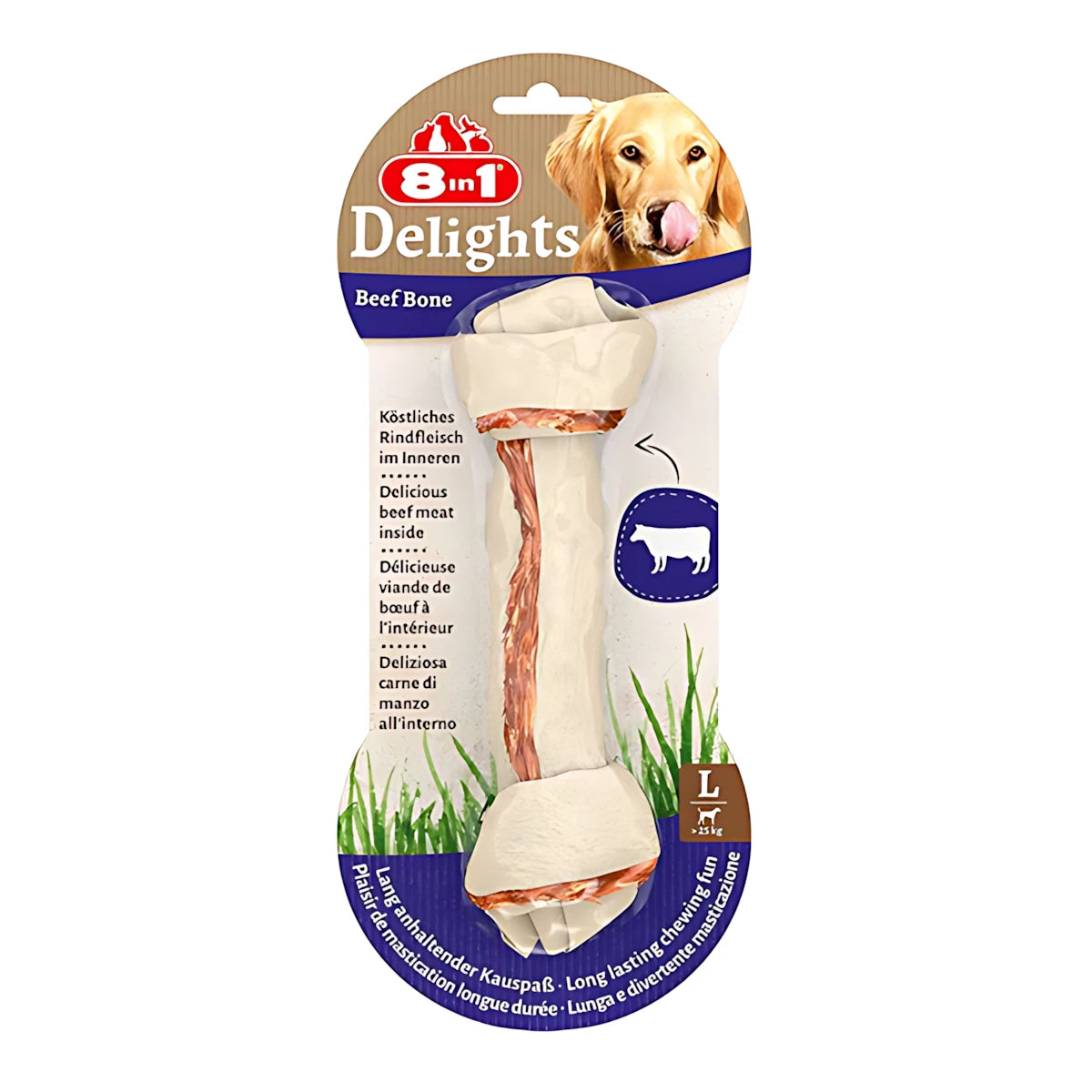 8 İN 1 Delights Biftekli L Köpek Kemik Ödül