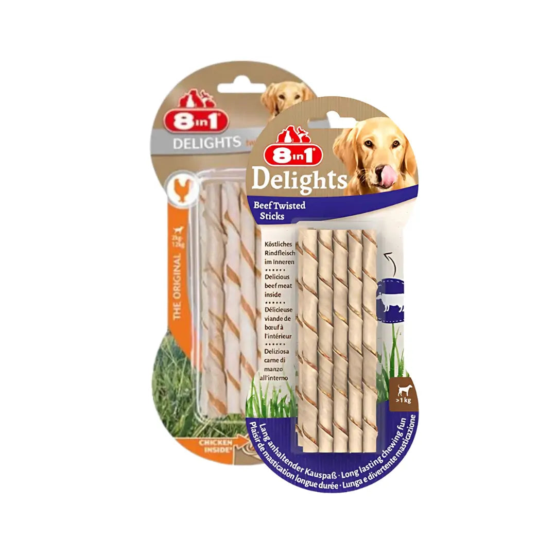 8 İN 1 Delights Köpek Twisted Ödül, 10 lu Paket, 55g