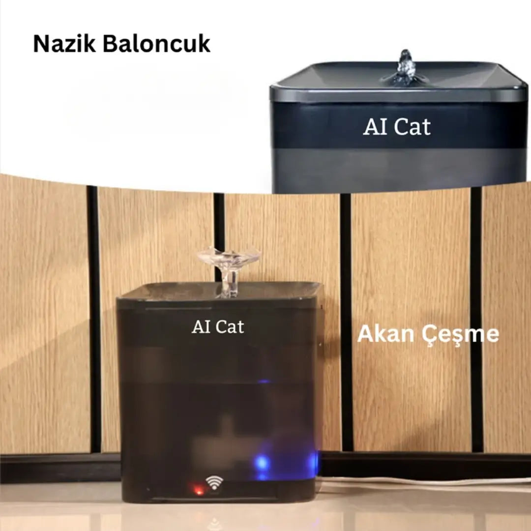 AI Cat Beta Akıllı Kedi ve Köpek Su Çeşmesi 2,2 Litre Smart WiFi – Siyah
