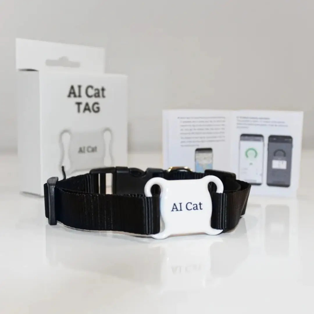 AI Cat Tag Akıllı Kedi ve Köpek Takip Cihazı Su/Toz Geçirmez, Beyaz