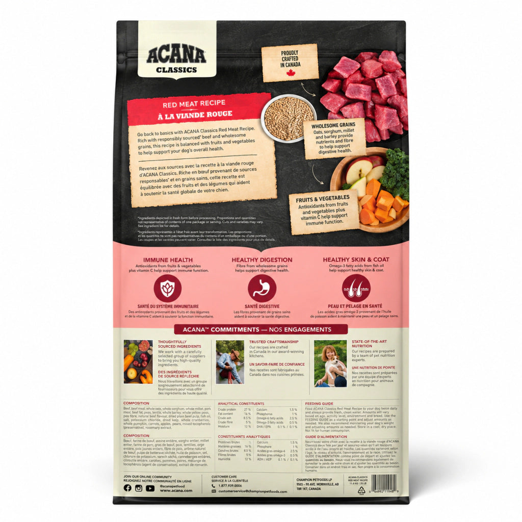 Acana Classics Red Meat Kuzu ve Sığır Etli Az Tahıllı Köpek Maması