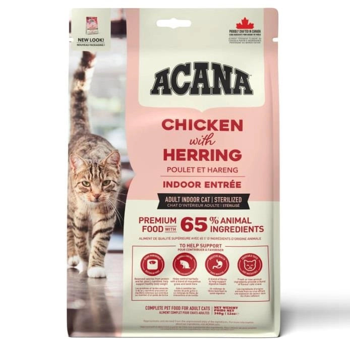 Acana Indoor Entrée Tavuk, hindi, bütün ringa balığı ve tavşan Yetişkin Kedi Maması