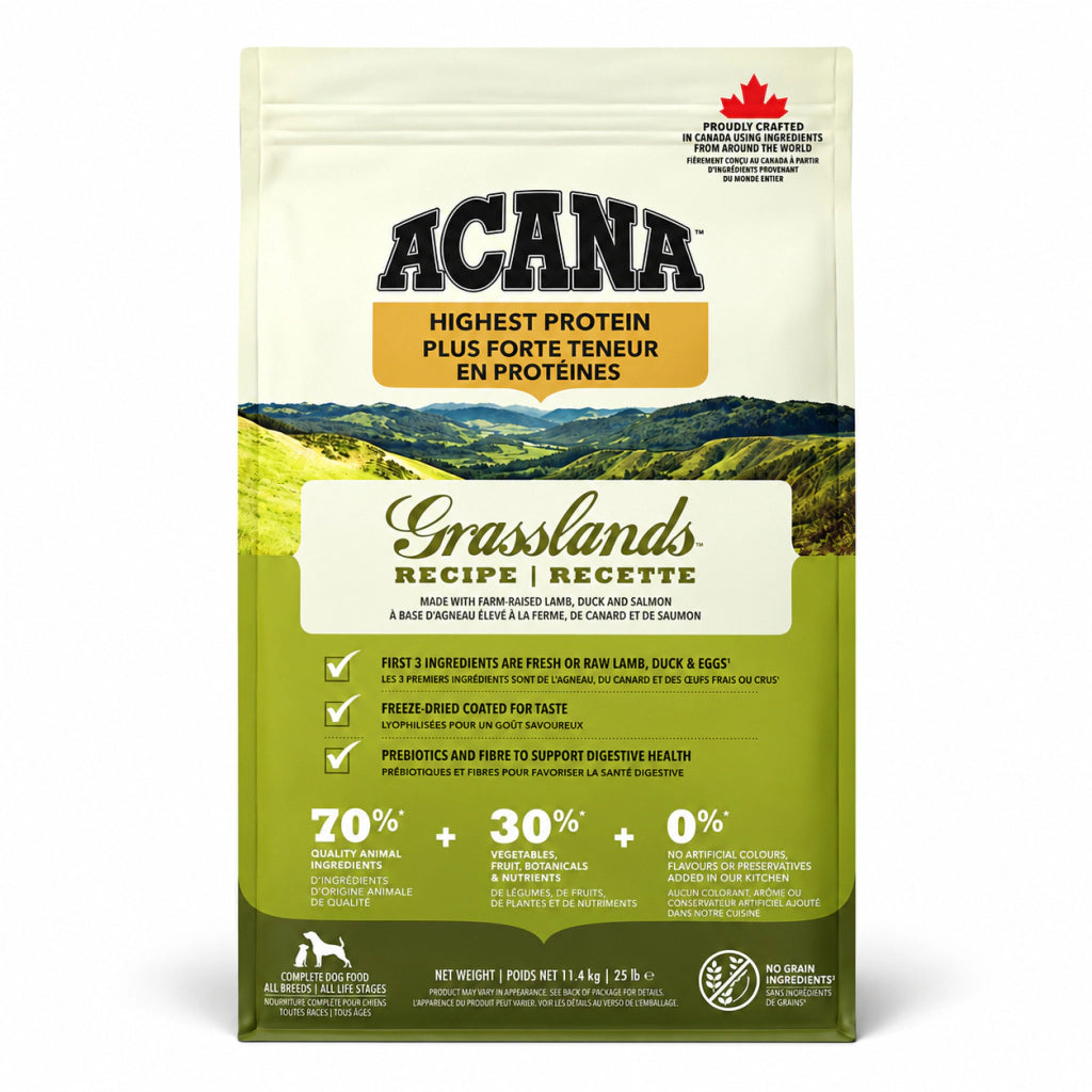 Acana Regionals Grasslands Kuzu, Ördek ve Balıklı Tahılsız Yetişkin Köpek Maması, 11,4 kg