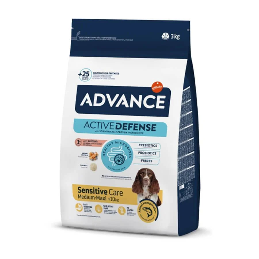 Advance Active Defense Sensitive Care Somon ve Pirinçli Orta/Buyuk Yetişkin Köpek Maması, 3kg