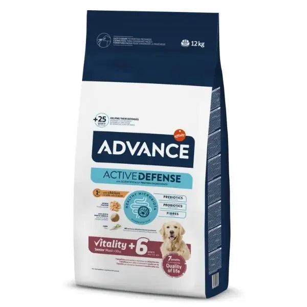 Advance Active Defense Vitality +6 Tavuklu Büyük Yaşlı Köpek Maması, 12kg
