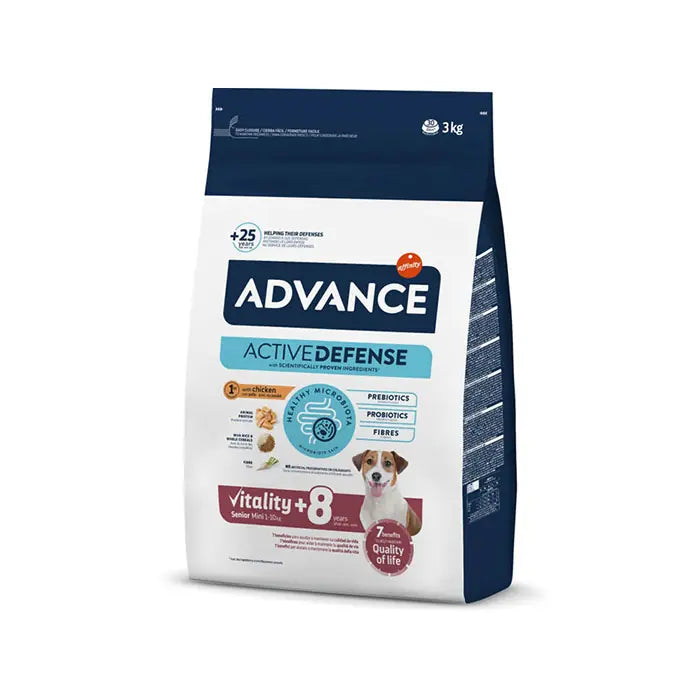 Advance Active Defense Vitality +8 Tavuklu Mini Yaşlı Köpek Maması, 3kg