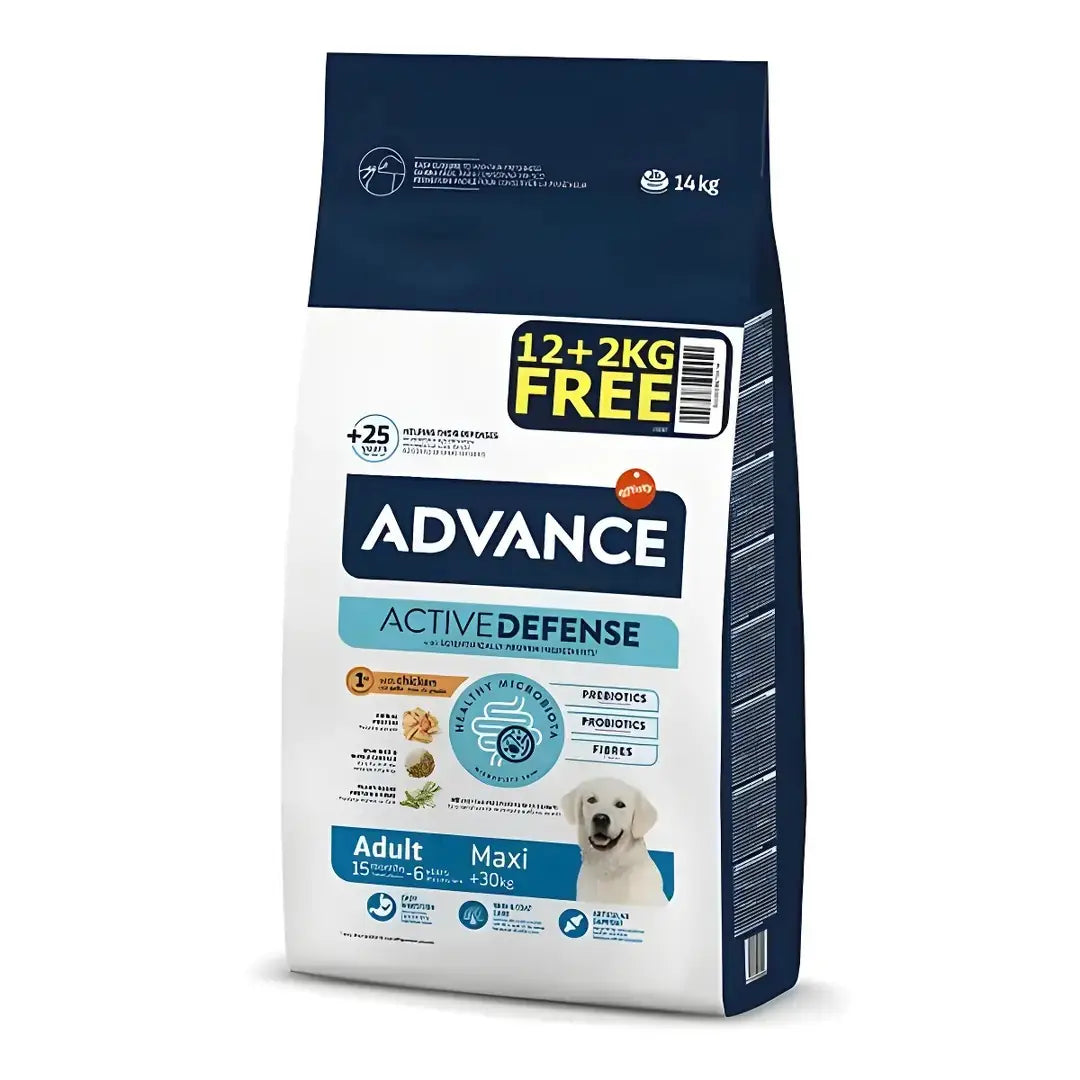 Advance Active Defense Tavuk ve Pirinçli Büyük Yetişkin Köpek Maması, 12+2kg
