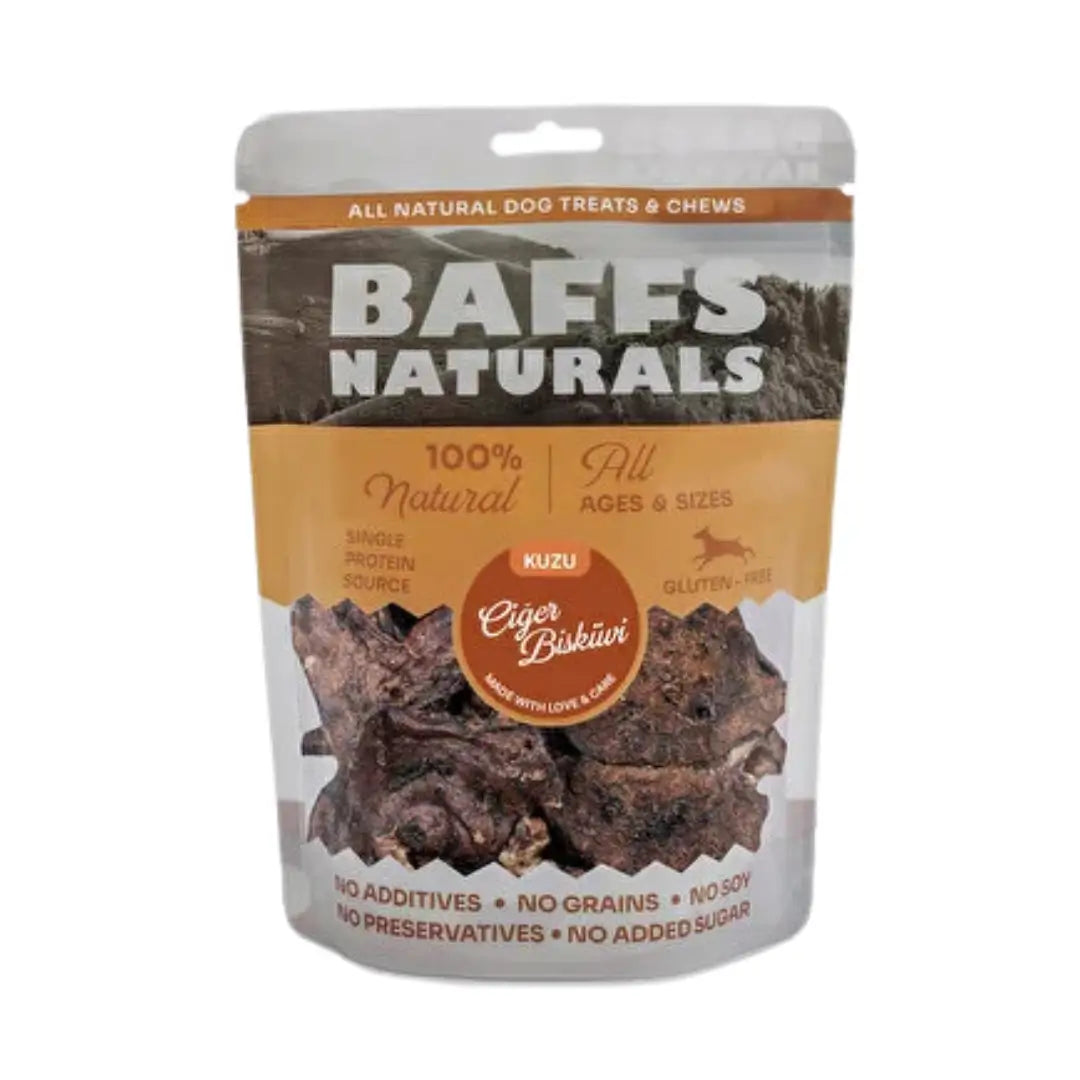 Baffs Naturals Kuzu Ciğeri Köpek Bisküvi Ödül, 100g