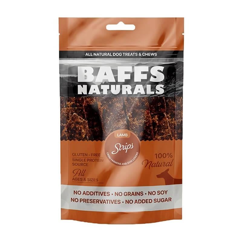 Baffs Naturals Kuzu etli Köpek Strips Ödül, 100g