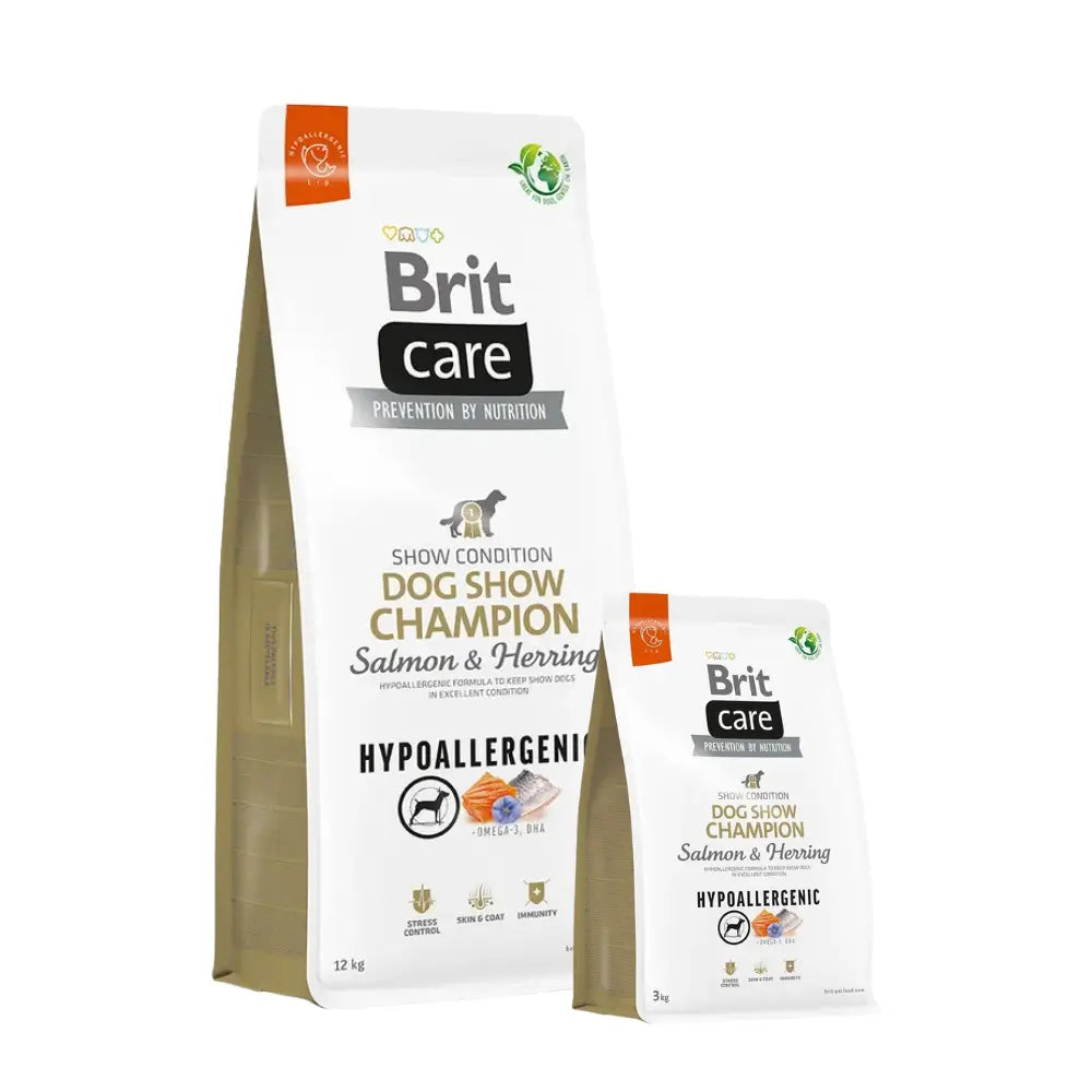 Brit Care Dog Show Champion Hypo-Allergenic Somon ve Ringa Balıklı Tahılsız Yetişkin Köpek Maması