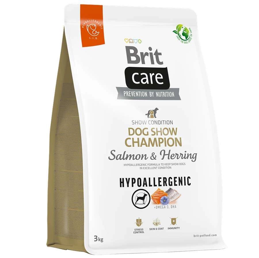 Brit Care Dog Show Champion Hypo-Allergenic Somon ve Ringa Balıklı Tahılsız Yetişkin Köpek Maması
