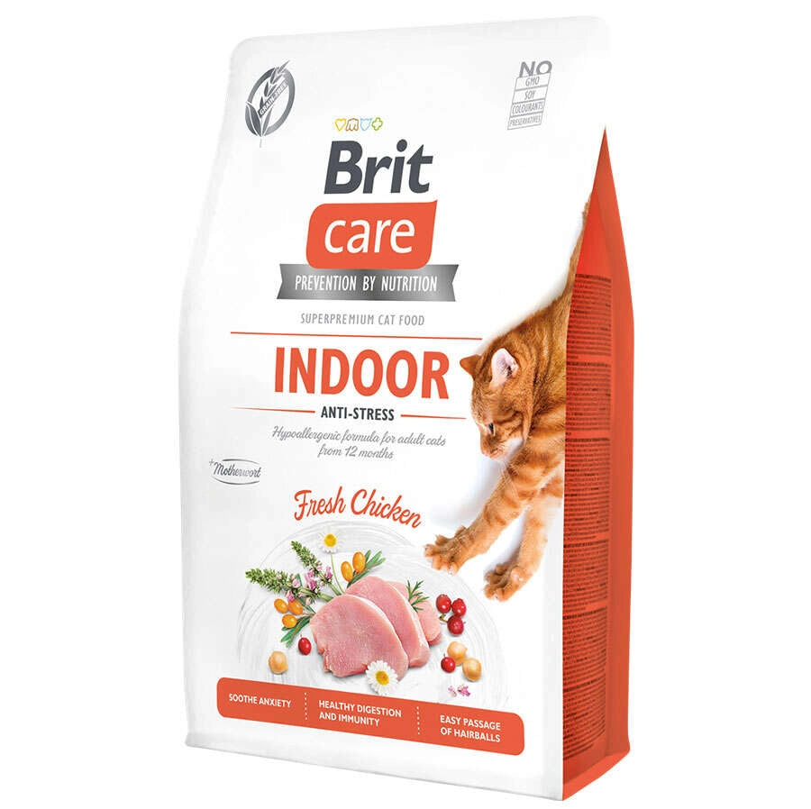 Brit Care Indoor Hypo-Allergenic Anti Stress Tavuklu Tahılsız Yetişkin Kedi Maması, 2kg