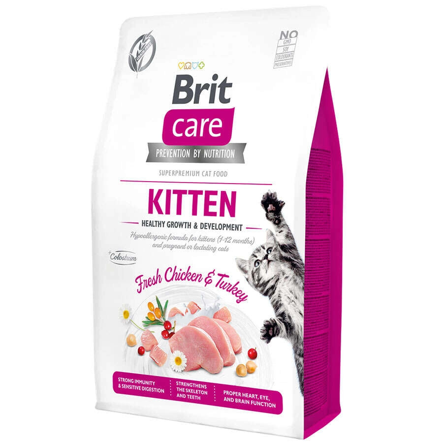 Brit Care Kitten Hypo-Allergenic Tavuk ve Hindili Tahılsız Yavru Kedi Maması, 2kg
