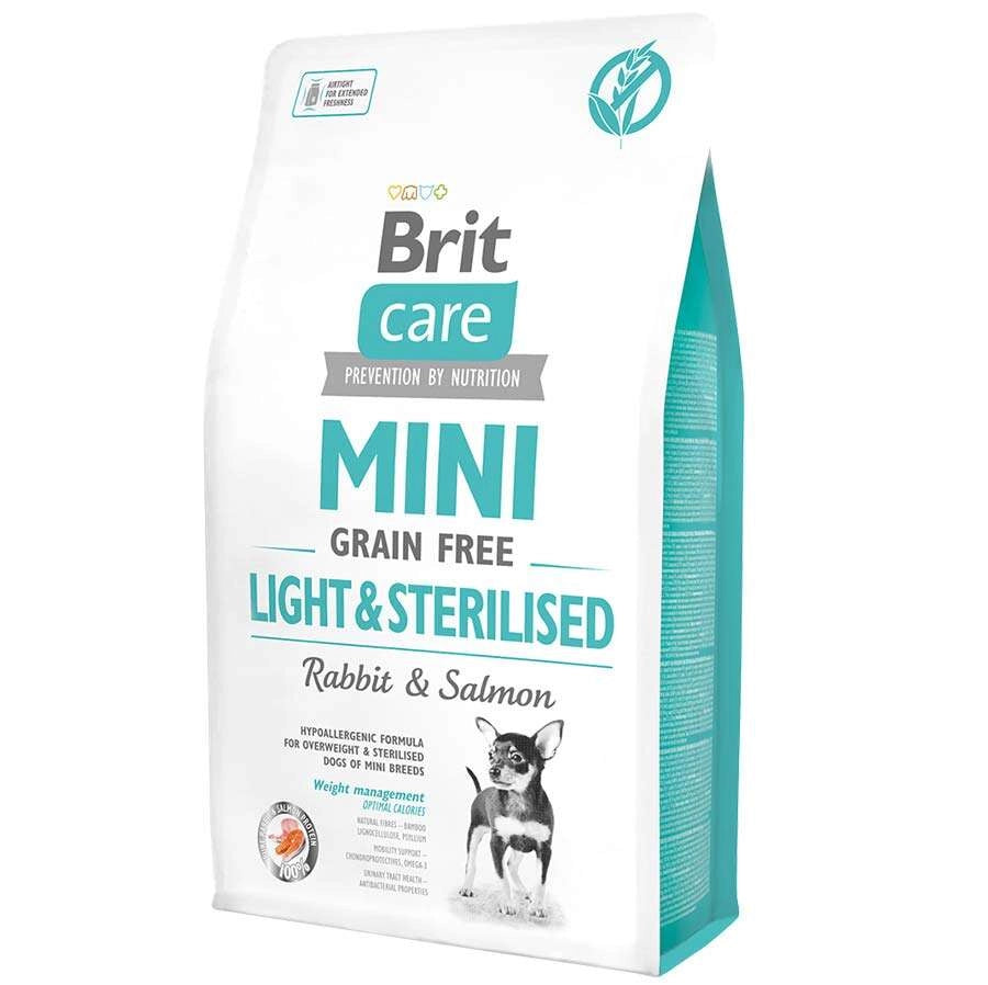 Brit Care Light & Sterilized Kısırlaştırılmış Tavşan ve Somonlu Tahılsız Mini Yetişkin Köpek Maması, 2kg