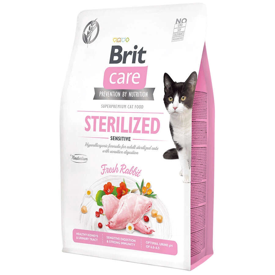 Brit Care Sterilized Sensitive Kısırlaştırılmış Tavşanlı Tahılsız Yetişkin Kedi Maması, 2kg