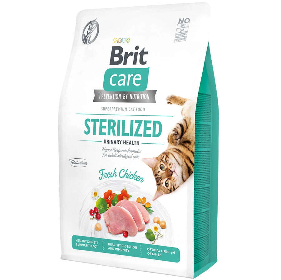 Brit Care Sterilized Hypo-Allergenic Üriner Sistem Sağlığı Kısırlaştırılmış Tavuklu Tahılsız Yetişkin Kedi Maması