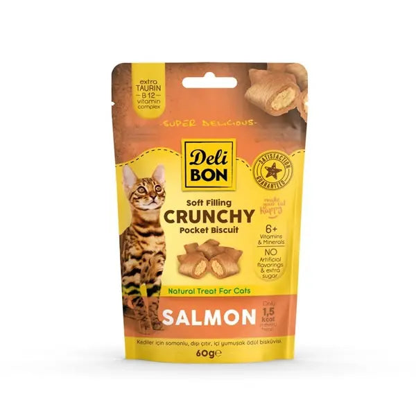 Delibon Crunchy Bisküvi Kedi Snack Ödül Maması, 60 g