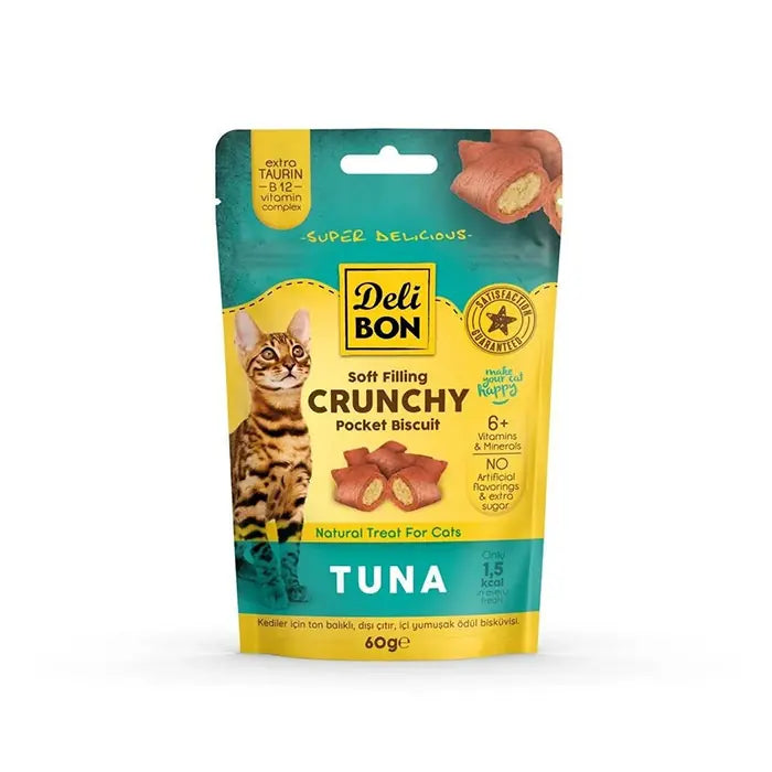 Delibon Crunchy Bisküvi Kedi Snack Ödül Maması, 60 g