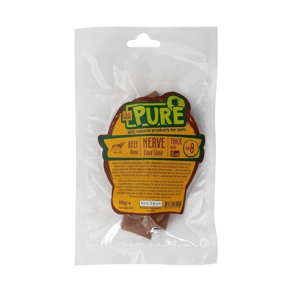Delibon Pure Kalın Dana Siniri Çiğneme Çubuğu Köpek Ödülü, 100 g