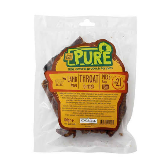Delibon Pure Kuzu Gırtlağı Kurutulmuş Köpek Ödülü, 100 g