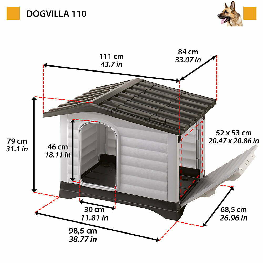 Ferplast Dog Villa Plastik Köpek Kulübe, Size: 110