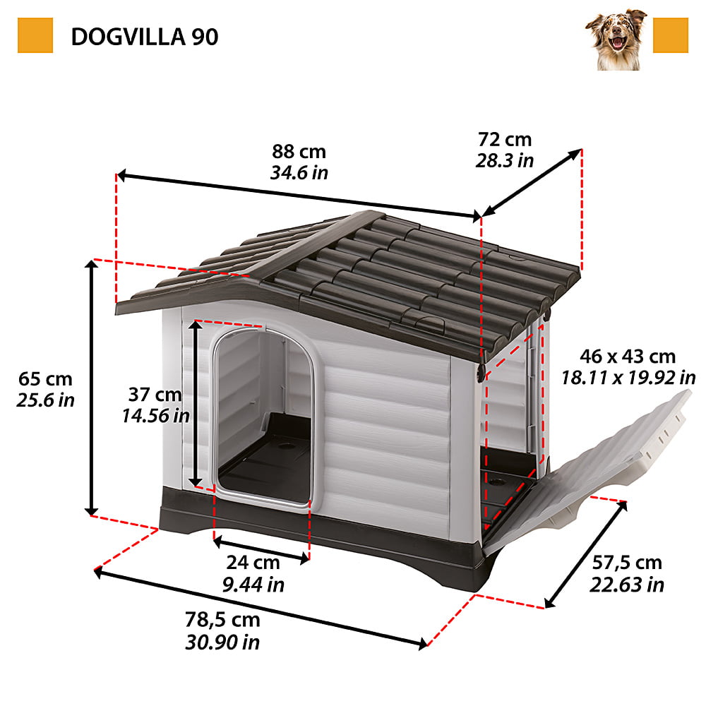 Ferplast Dog Villa Plastik Köpek Kulübe, Size: 90