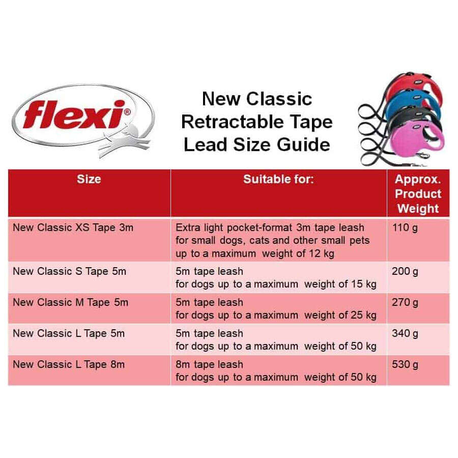 Flexi New Classic 3 metre otomatik köpek tasması XS