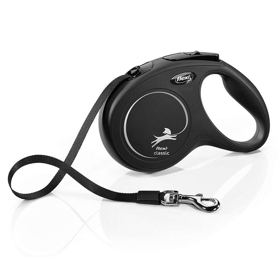 Flexi New Classic Mini Köpek Gezdirme Tasması, Siyah, 3m, Size: XS