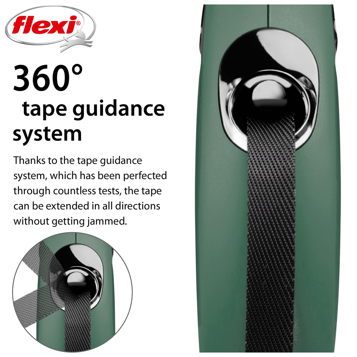 Flexi New Classic S köpek gezdirme tasması yeşil renk