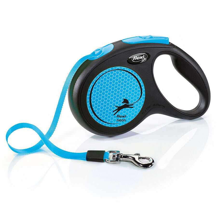 Flexi New Neon Mini/Orta Köpek Gezdirme Tasması, Mavi, 5m, Size: S
