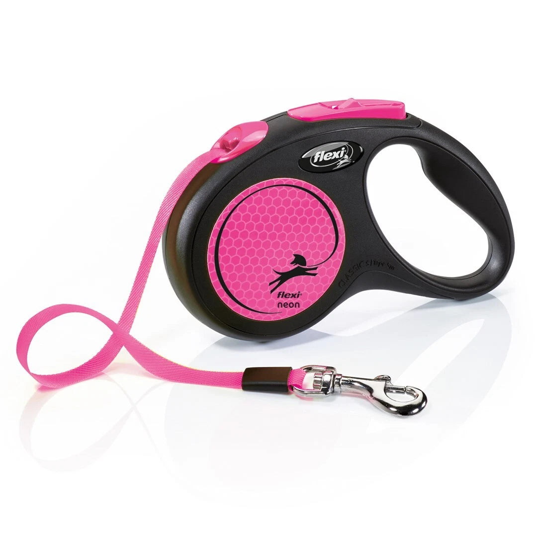 Flexi New Neon Mini/Orta Köpek Gezdirme Tasması, Pembe, 5m, Size: S