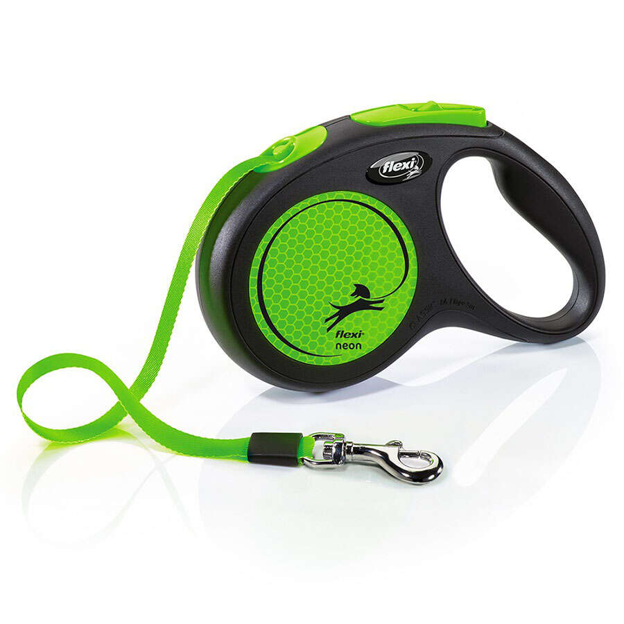 Flexi New Neon Mini/Orta Köpek Gezdirme Tasması, Yeşil, 5m, Size: S