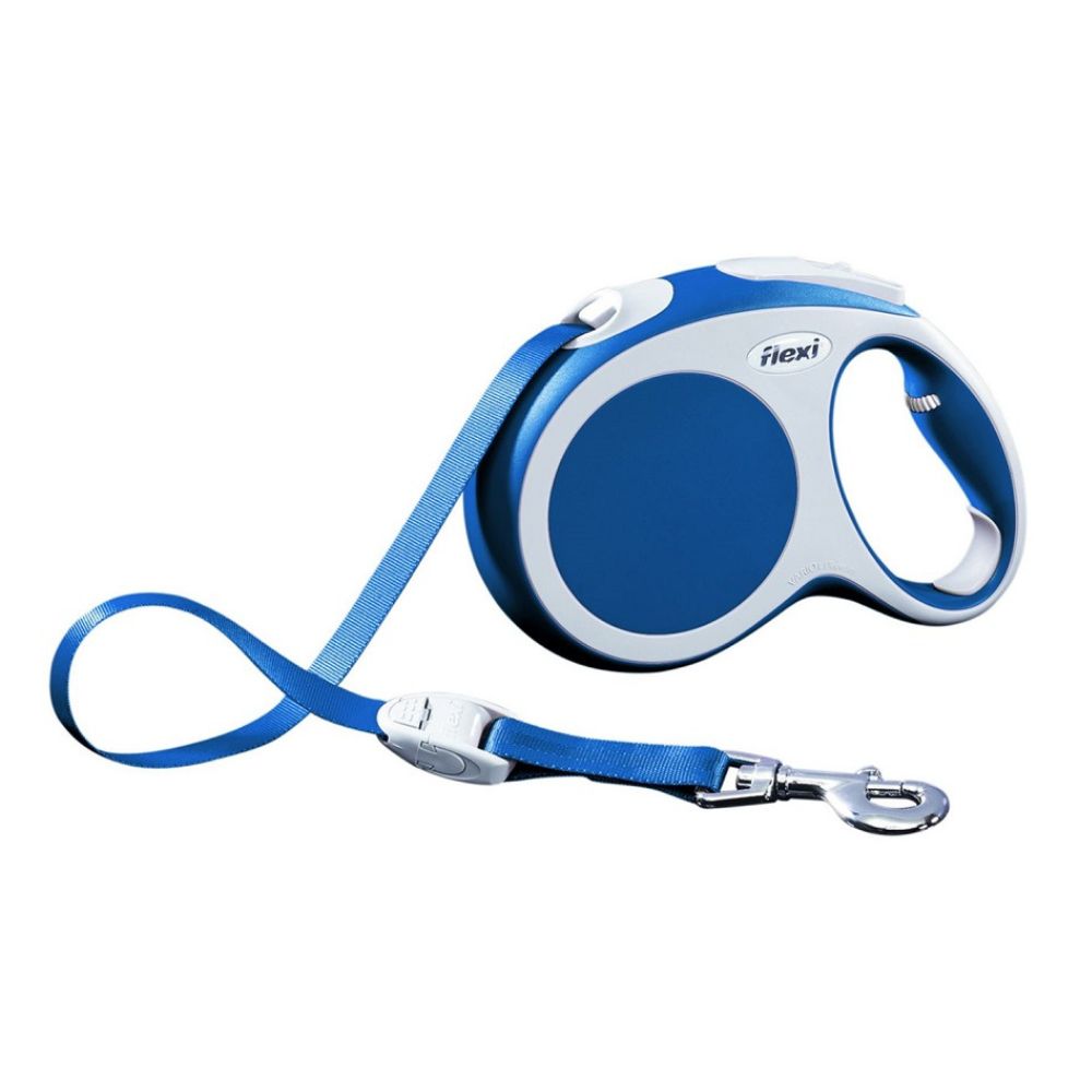 Flexi Vario Orta/Büyük Köpek Gezdirme Tasması, Mavi, 5m, Size: L