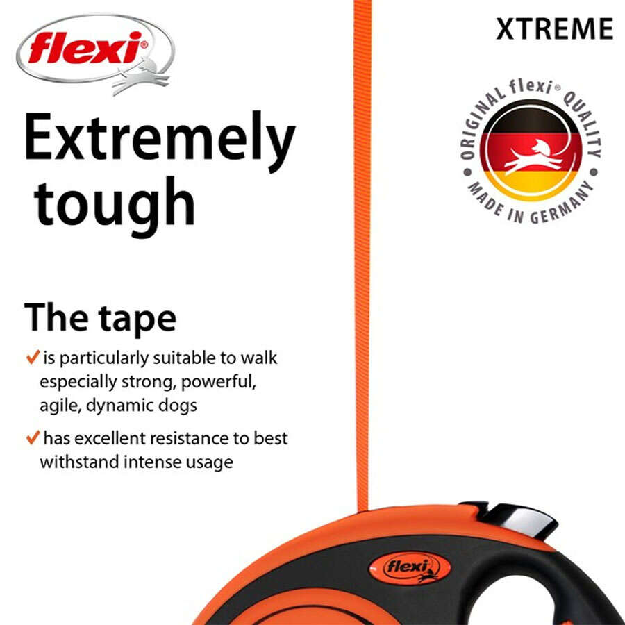 Flexi Xtreme 3 metre otomatik köpek tasması XS, turuncu