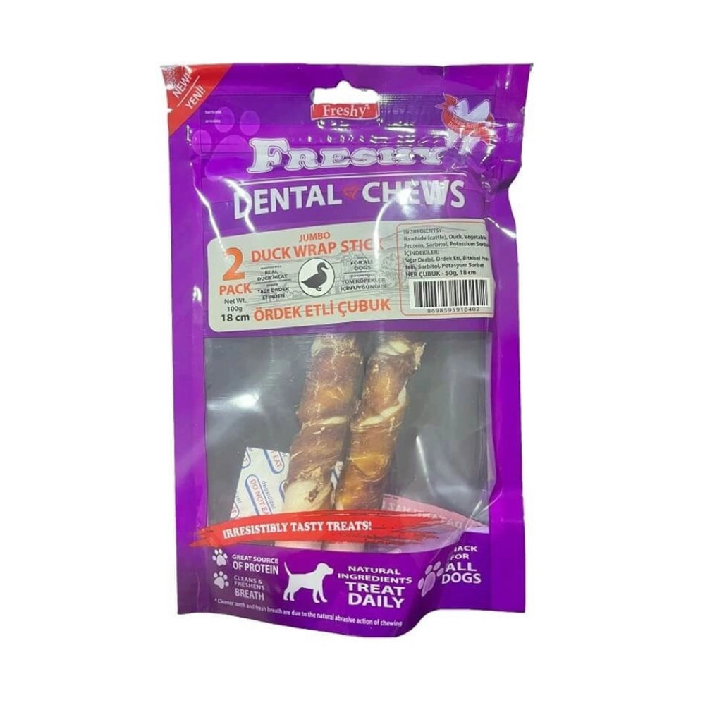 Freshy Dental Chews Ördekli Köpek Ödül Maması, 2 li Packet, 18cm