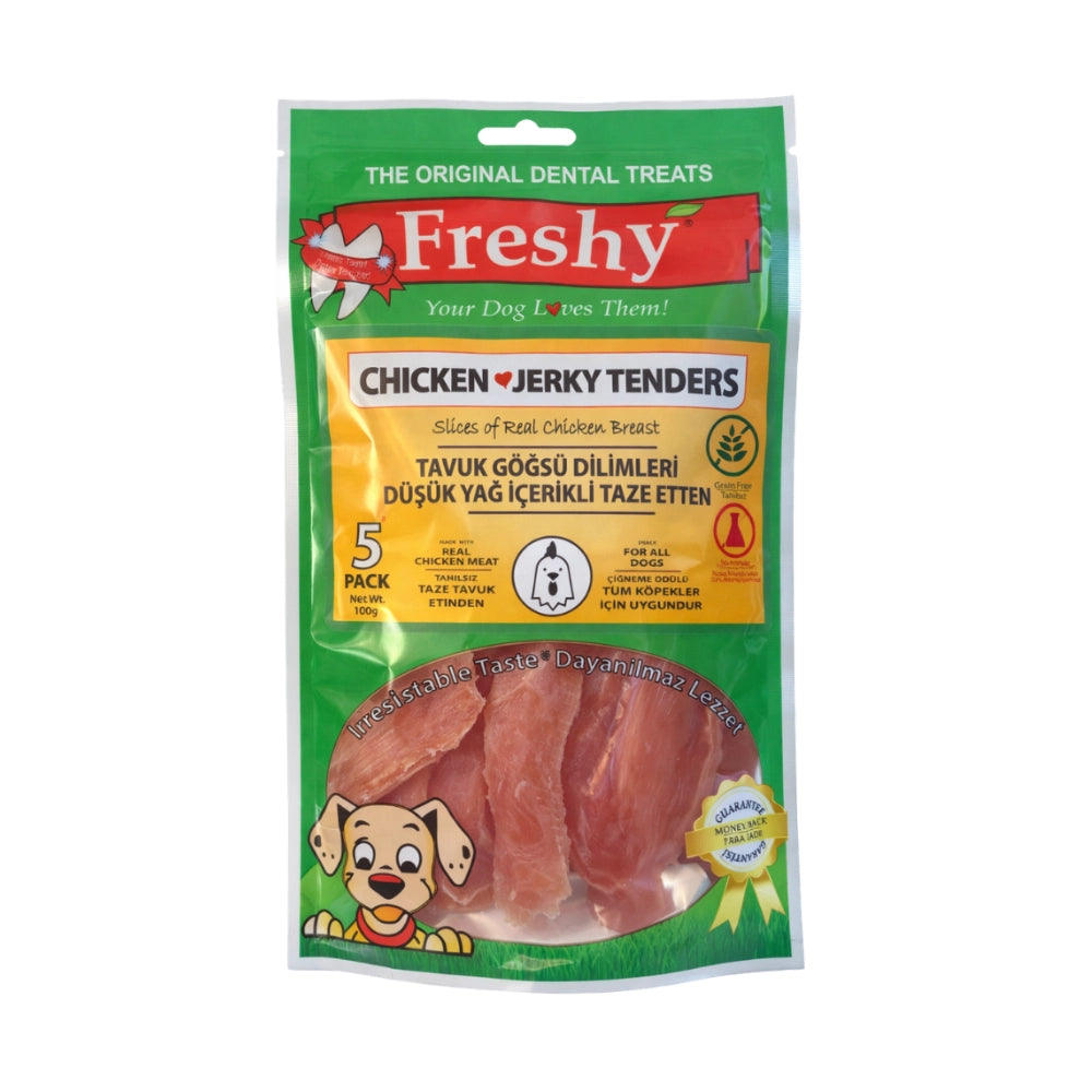 Freshy Chicken Jerky Tenders Tavuk Göğüsü Köpek Ödül Maması, 5 li Packet