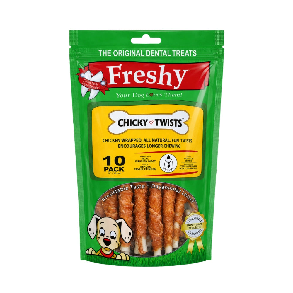 Freshy Chicky Twists Tavuklu Köpek Ödül Maması, 10 li Packet