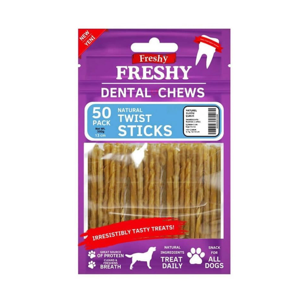 Freshy Dental Chews Köpek Ödül Maması, 50 li Packet, 13cm