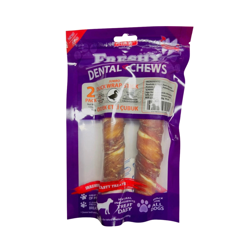 Freshy Dental Chews Ördekli Köpek Ödül Maması, 2 li Packet, 120g, 15cm