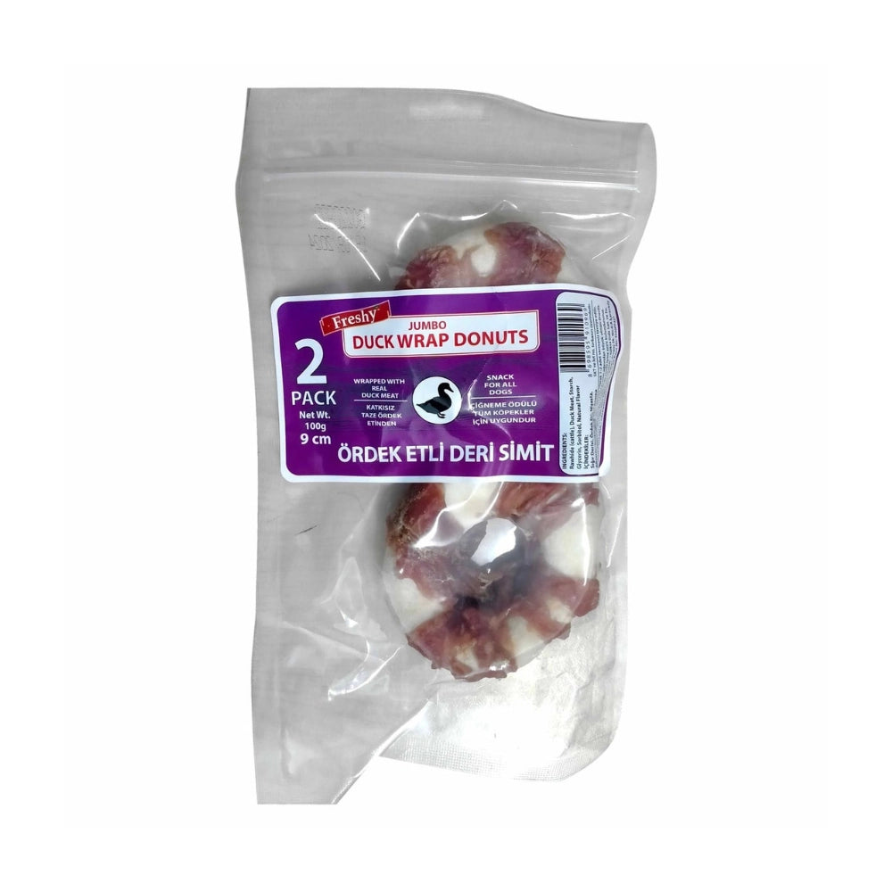 Freshy Duck Wrap Donuts Ördekli Köpek Ödül Maması, 2 li Packet, 100g, 9cm