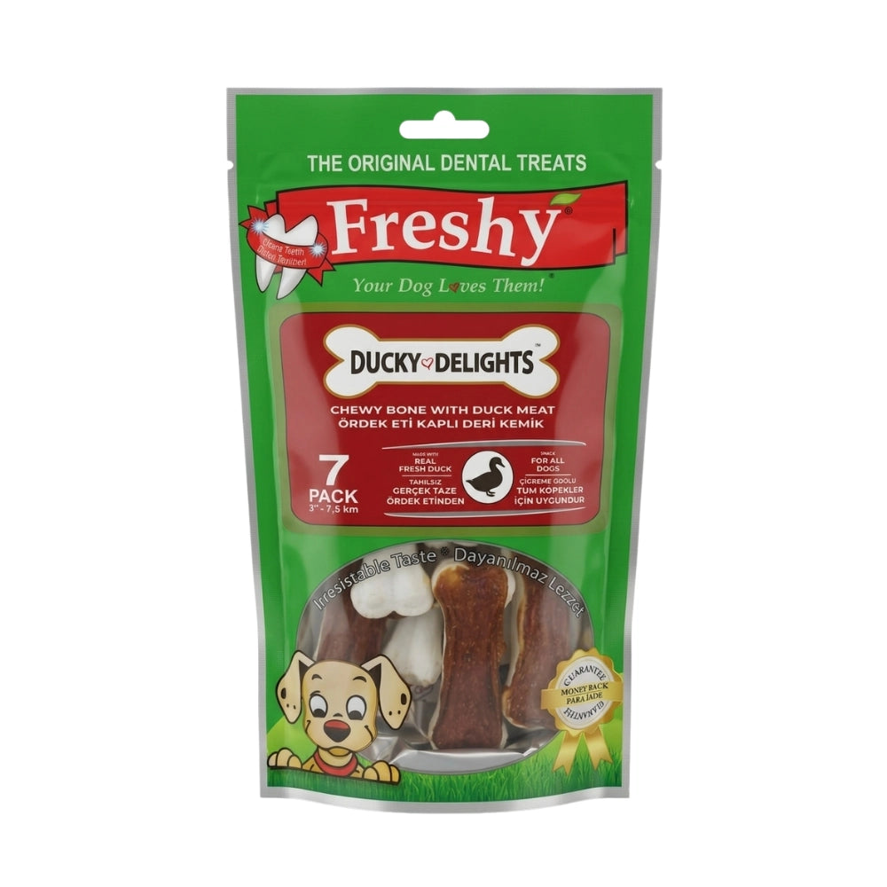 Freshy Ducky Delights Ördekli Köpek Ödül Maması, 7 li Packet, 5cm