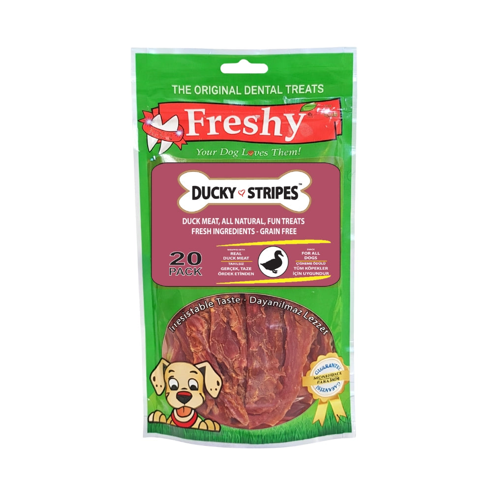 Freshy Ducky Stripes Ördekli Köpek Ödül Maması, 20 li Packet, 80g