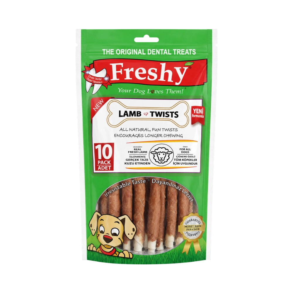Freshy Lamb Twists Kuzu Etli Köpek Ödül Maması, 10 li Packet