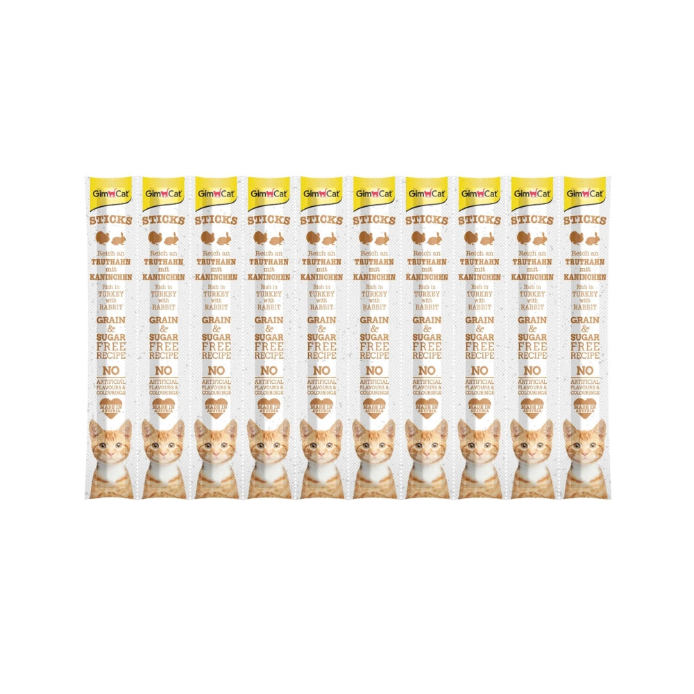 Gimcat Hindi ve Tavşanlı Yetişkin Kedi Stick Ödül, 10g