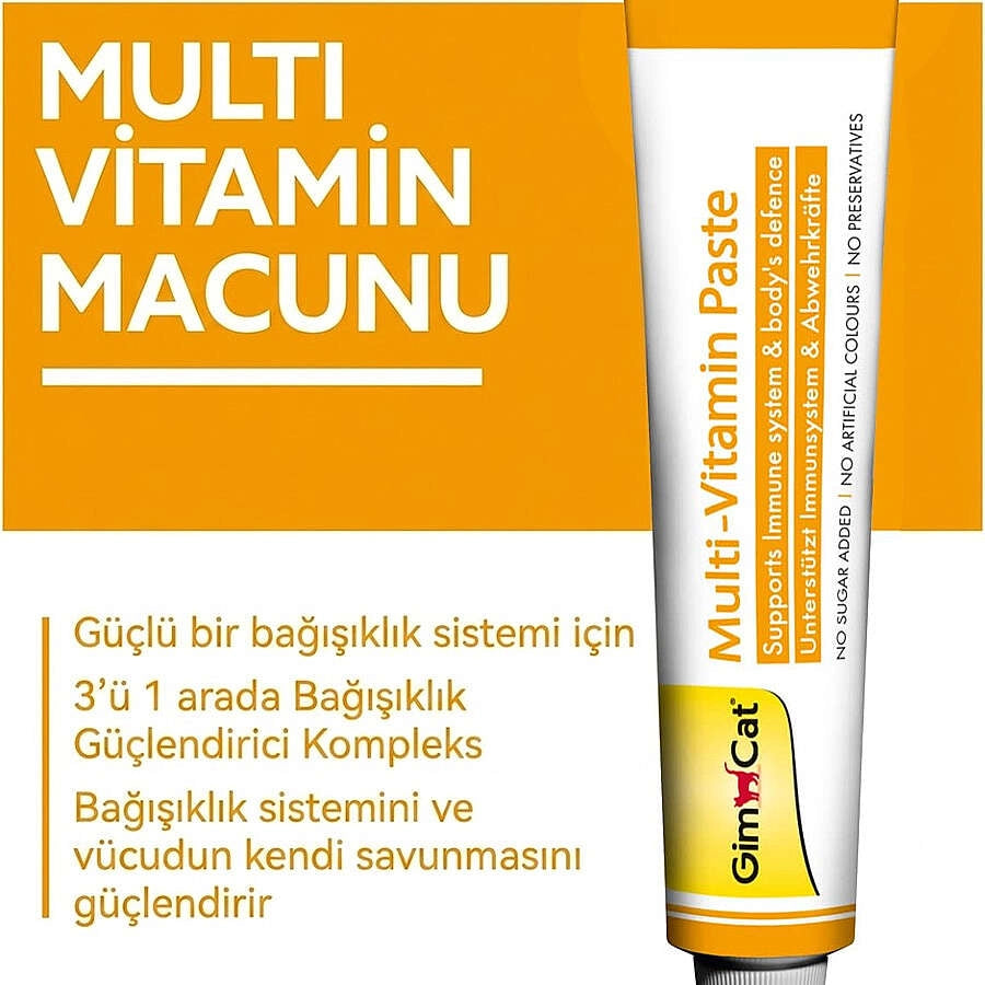Gimcat Multivitamin Macunu Paste Yetişkin Kedi Malt, 100g