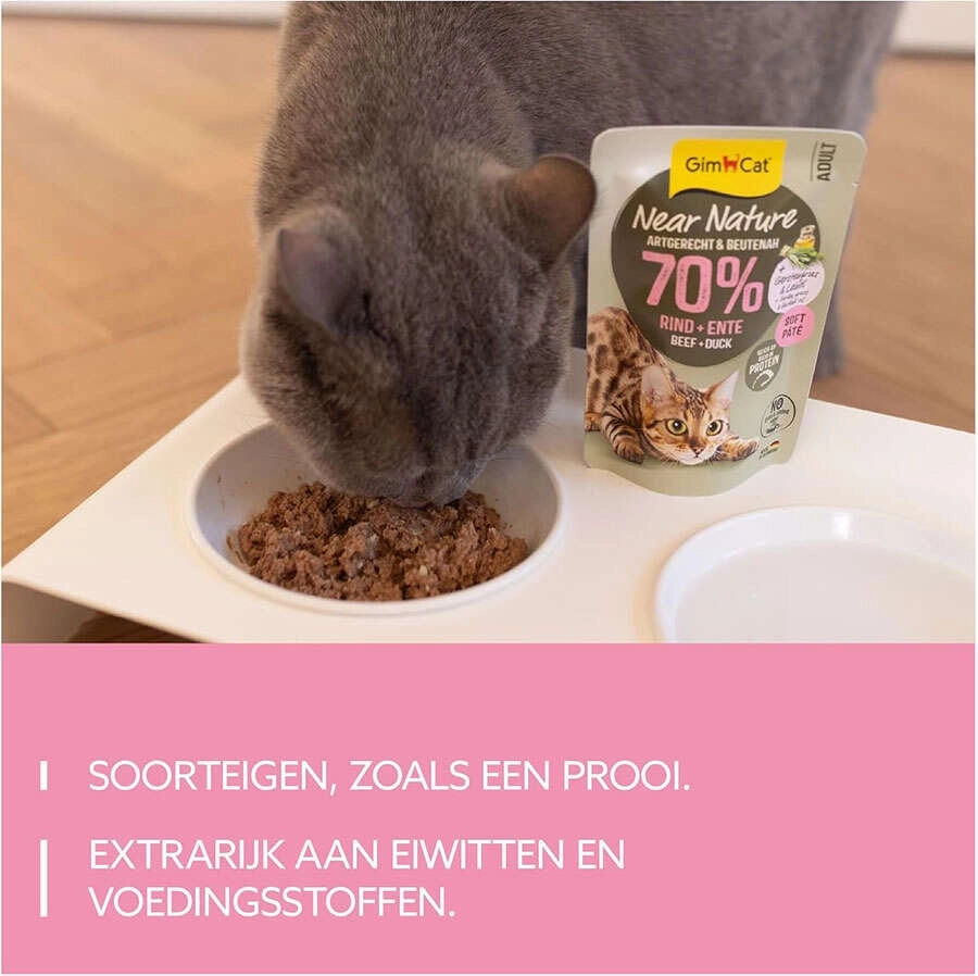 GimCat Near Nature sığır eti ve ördekli yaş kedi maması 85g