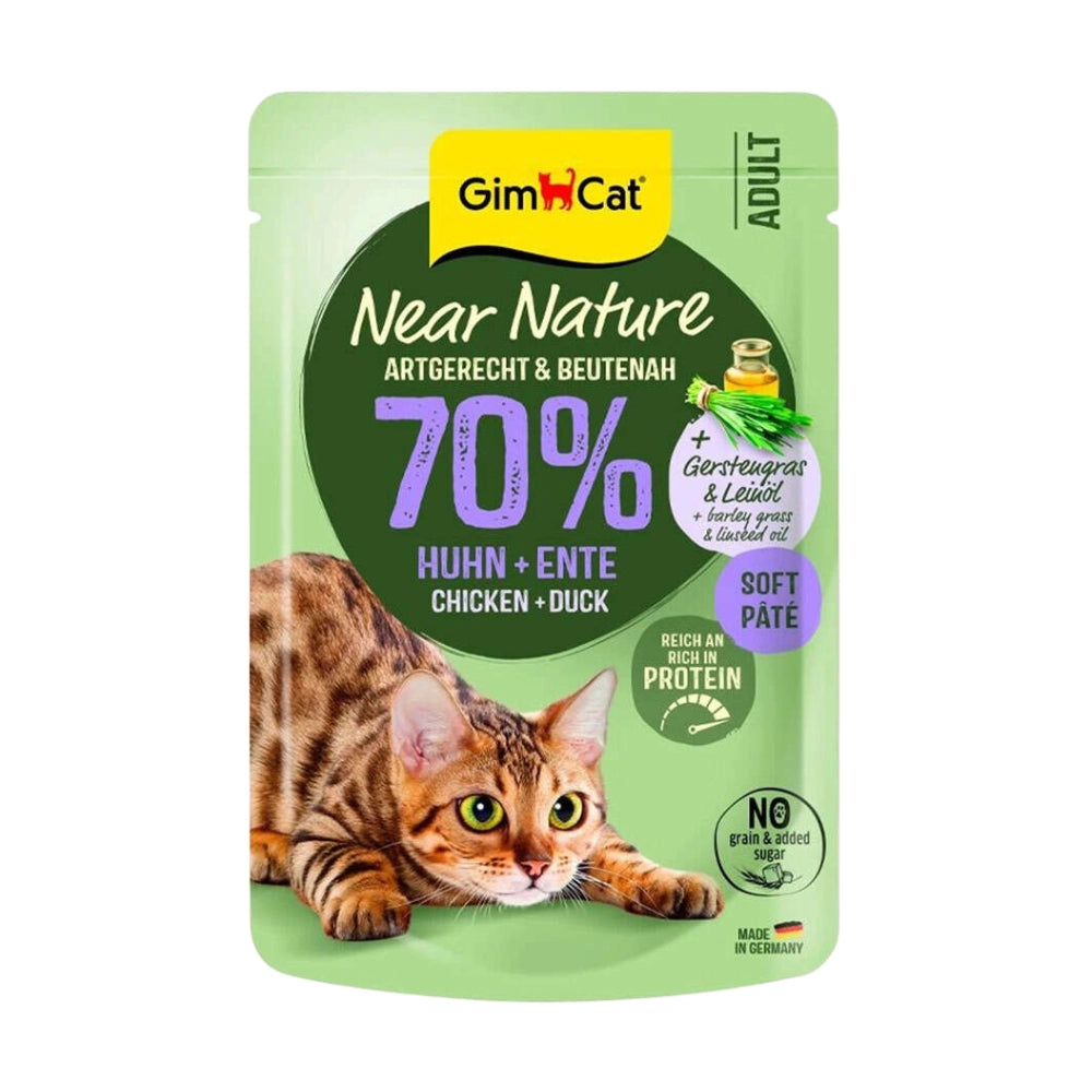 Gimcat Near Nature Poach Tavuk ve Ördekli Yetişkin Kedi Yaş Mama, 85g