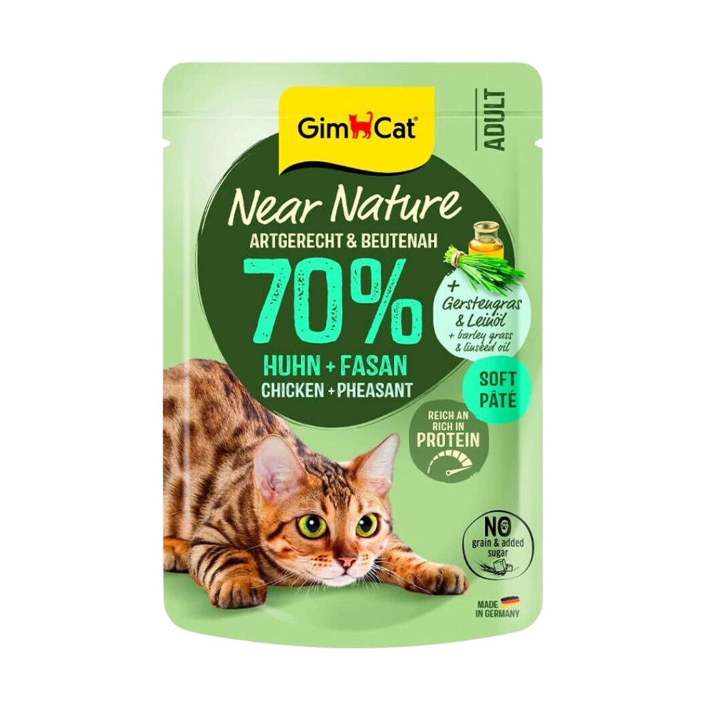 Gimcat Near Nature Poach Tavuk ve Sülün Etli Yetişkin Kedi Yaş Mama, 85g