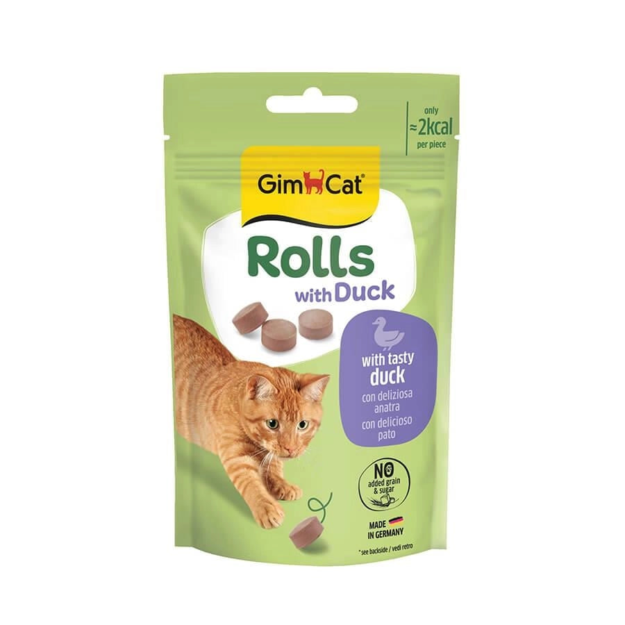 Gimcat Rolls Ördekli Yetişkin Kedi Snacky Ödül, 50g